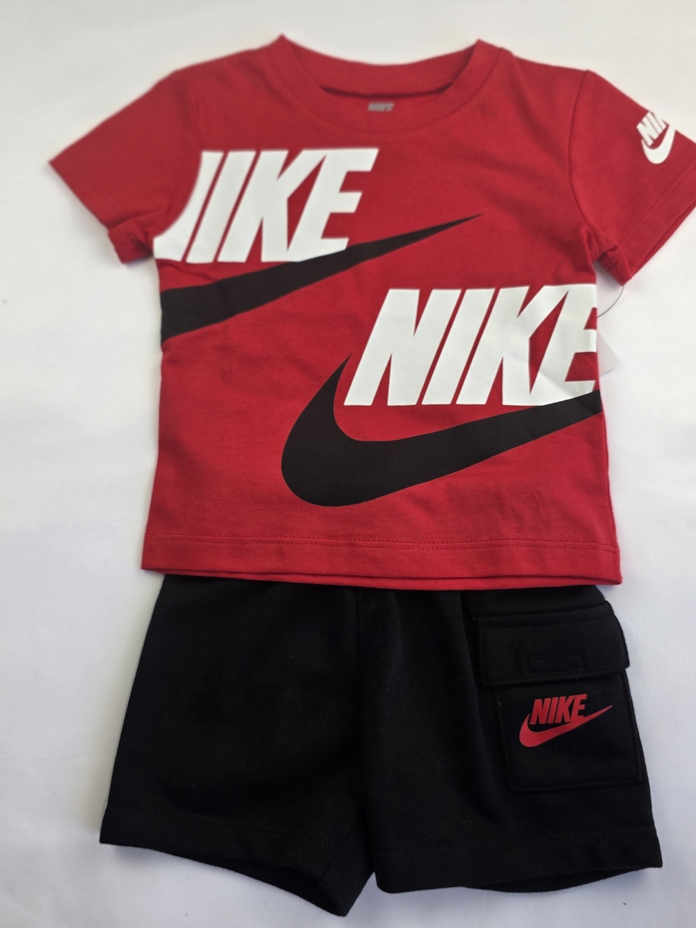 Nike Red & Black Kids Tee and Shorts Set